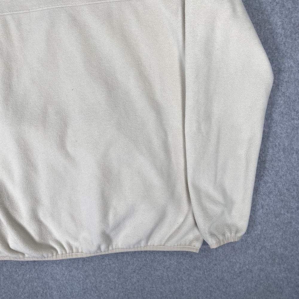 Columbia Fleece Pullover Womens Medium Cream Brown Snap Neck - Picture 10 of 16